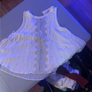 Miss Me White Embroidered Blouse